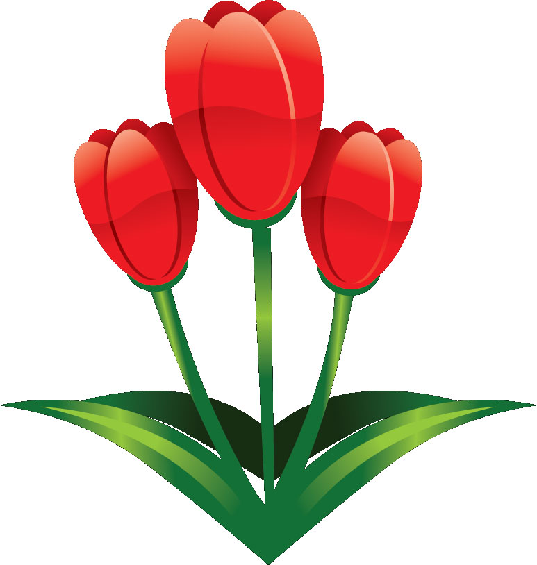 可愛い花のイラスト-花のシンプルイラスト（赤）