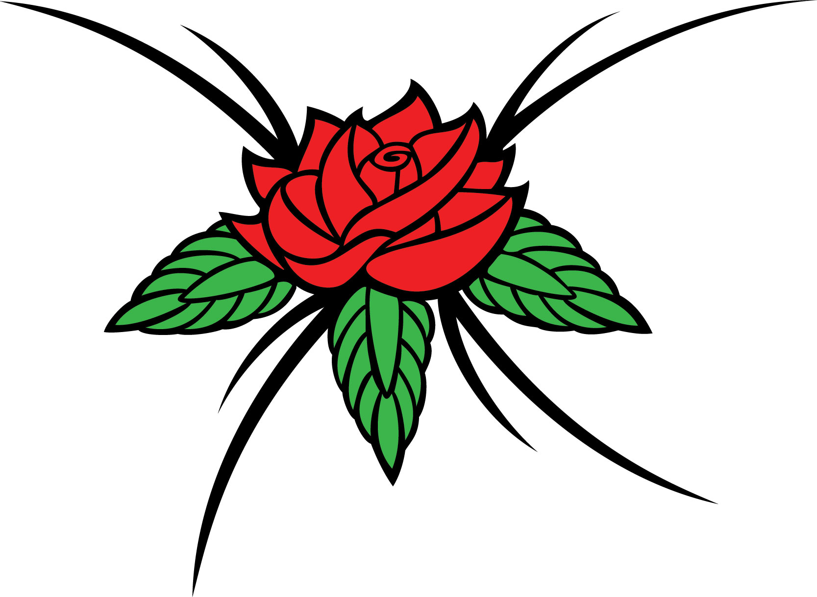 薔薇のイラスト見本-赤いバラ