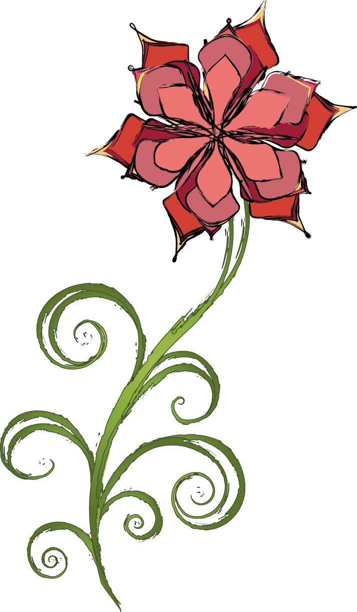 ポップでかわいい花のイラスト フリー素材 No 279 手書き風イラスト 色付き