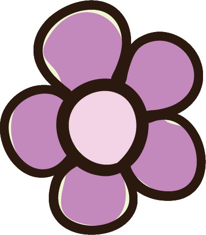 ポップでかわいい花のイラスト フリー素材 No 381 かわいい花 紫
