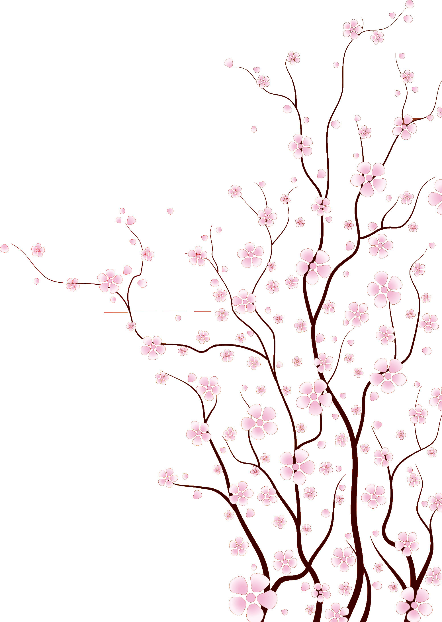 ピンクの花のイラスト フリー素材 No 360 桃の花