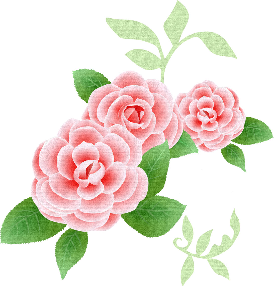 薔薇のイラスト見本-ピンクフラワー