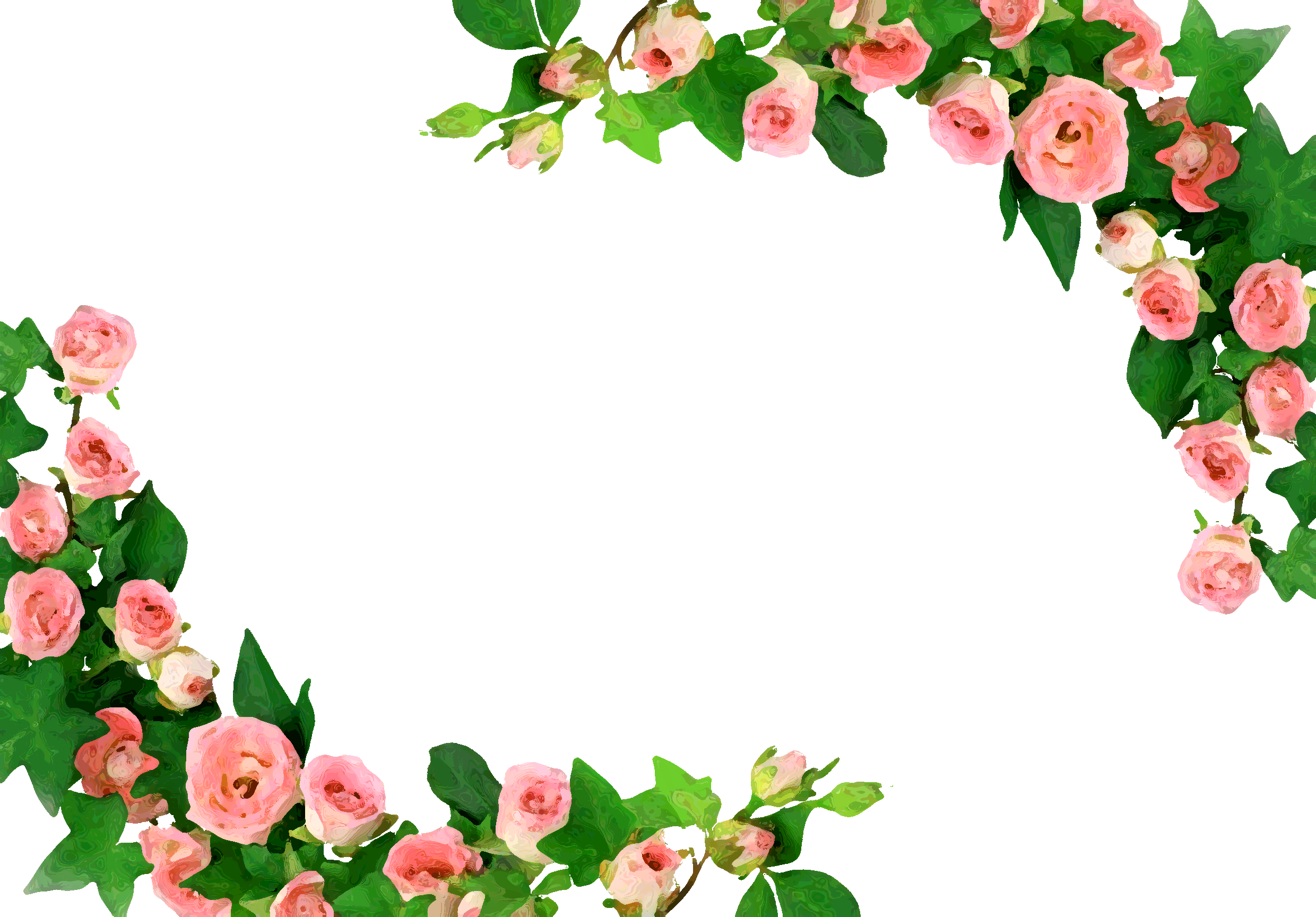 花のイラスト フリー素材 フレーム枠no 394 ピンクのバラ