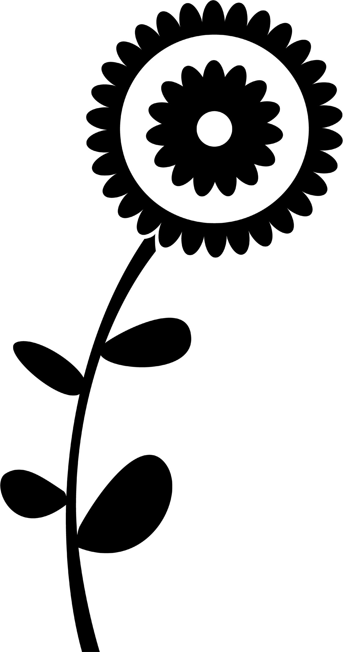 花のイラスト フリー素材 白黒 モノクロno 8 シンプル