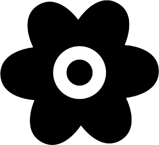 白黒 モノクロの花のイラスト フリー素材 花一輪no 636 シンプル