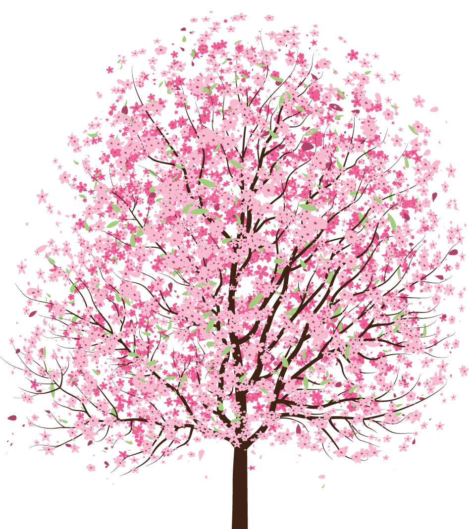リアルタッチな花のイラスト フリー素材 No 1050 桜の木