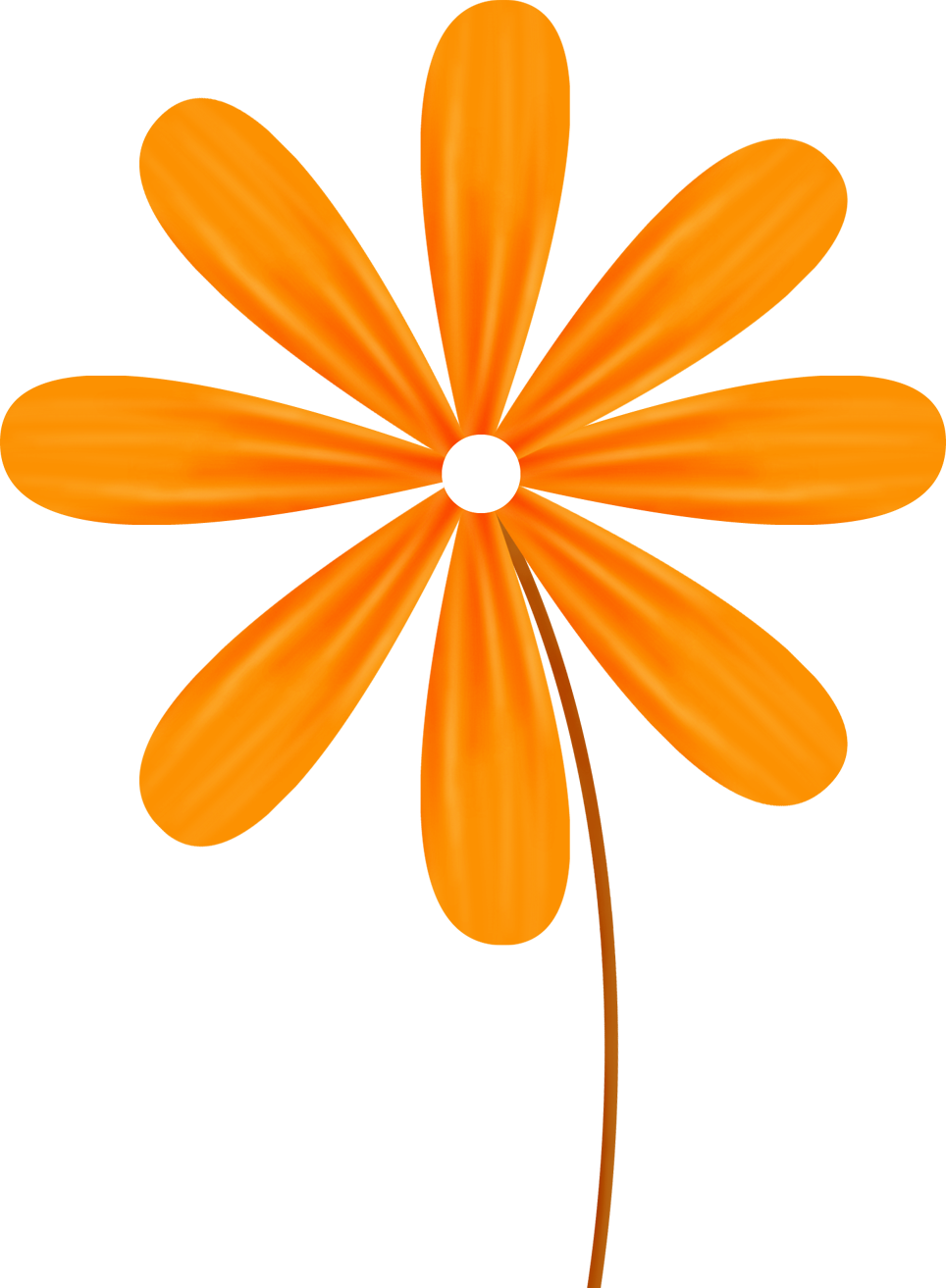 オレンジ色の花のイラスト フリー素材 No 013 オレンジ
