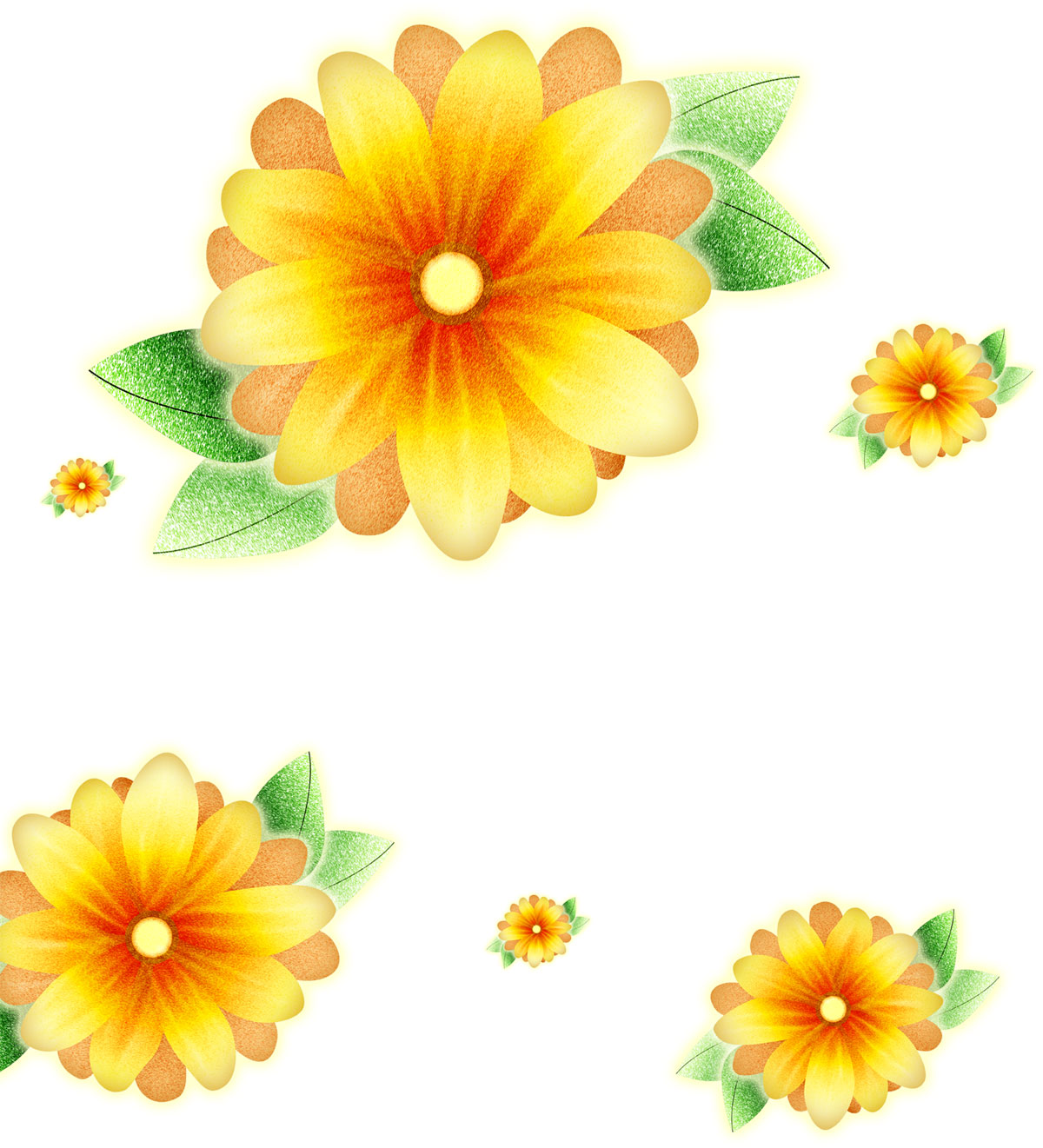可愛い花のイラスト-粒子状イラスト