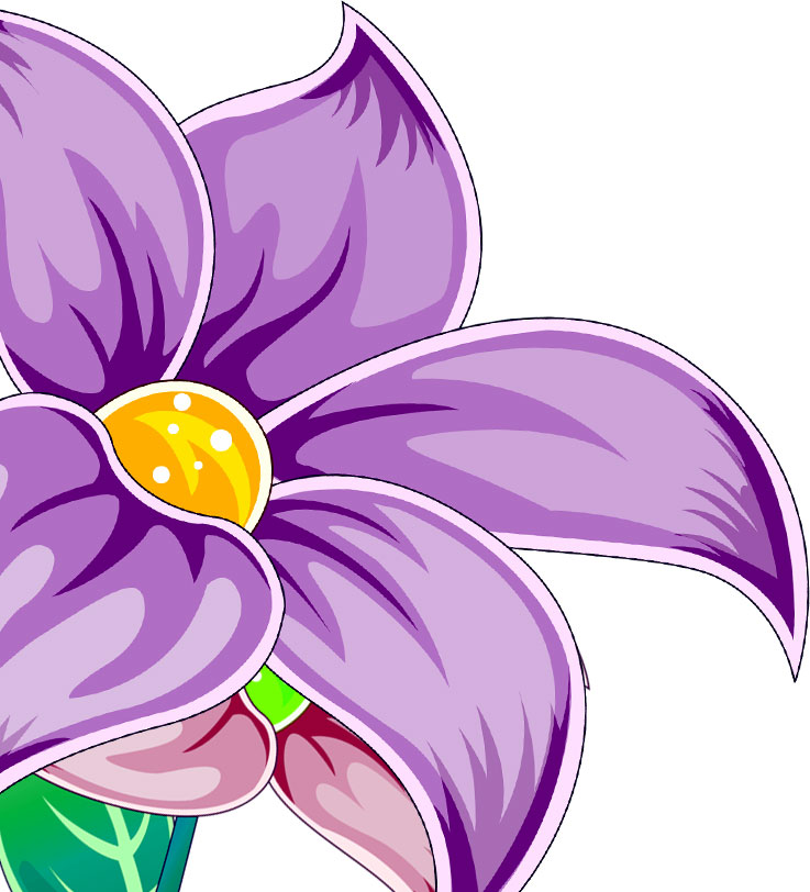 紫色の花のイラスト フリー素材 No 348 立体的２
