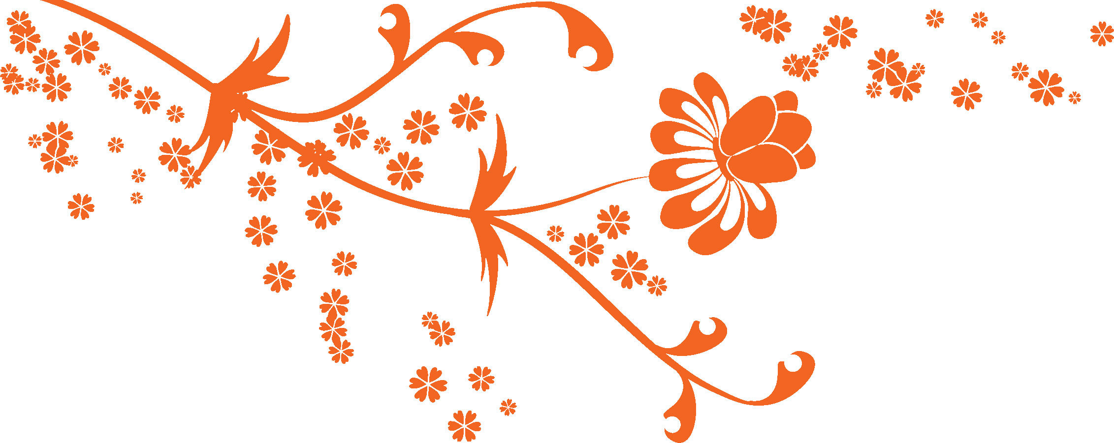 オレンジ色の花のイラスト フリー素材 No 138 オレンジ 横長