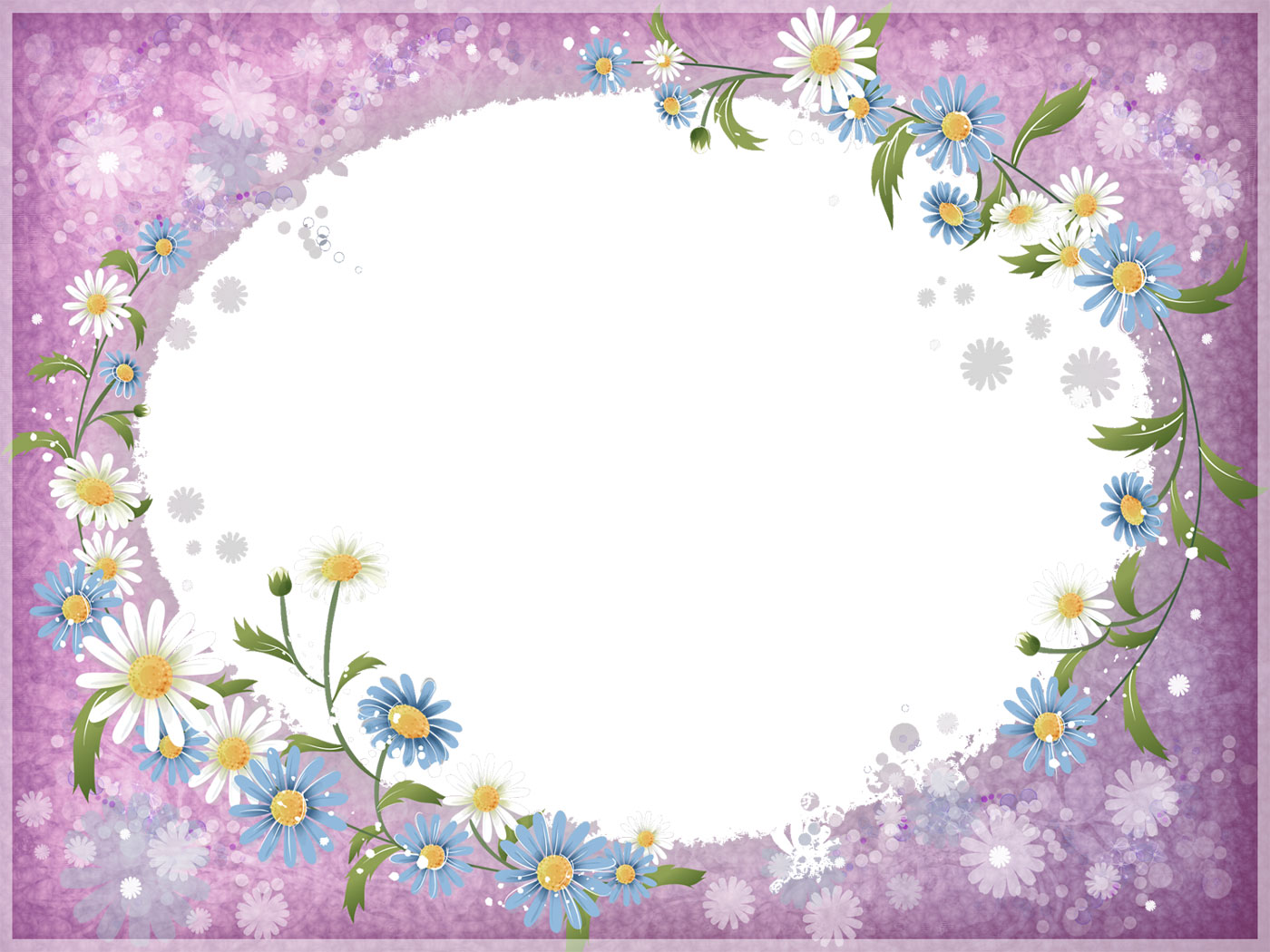 花のイラスト フリー素材 フレーム枠no 438 コスモス 紫背景