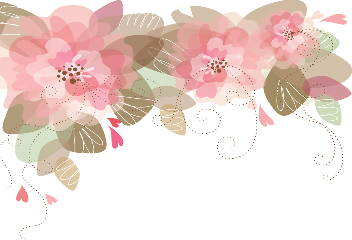 ピンクの花のイラスト フリー素材 No 1 透過 ハート