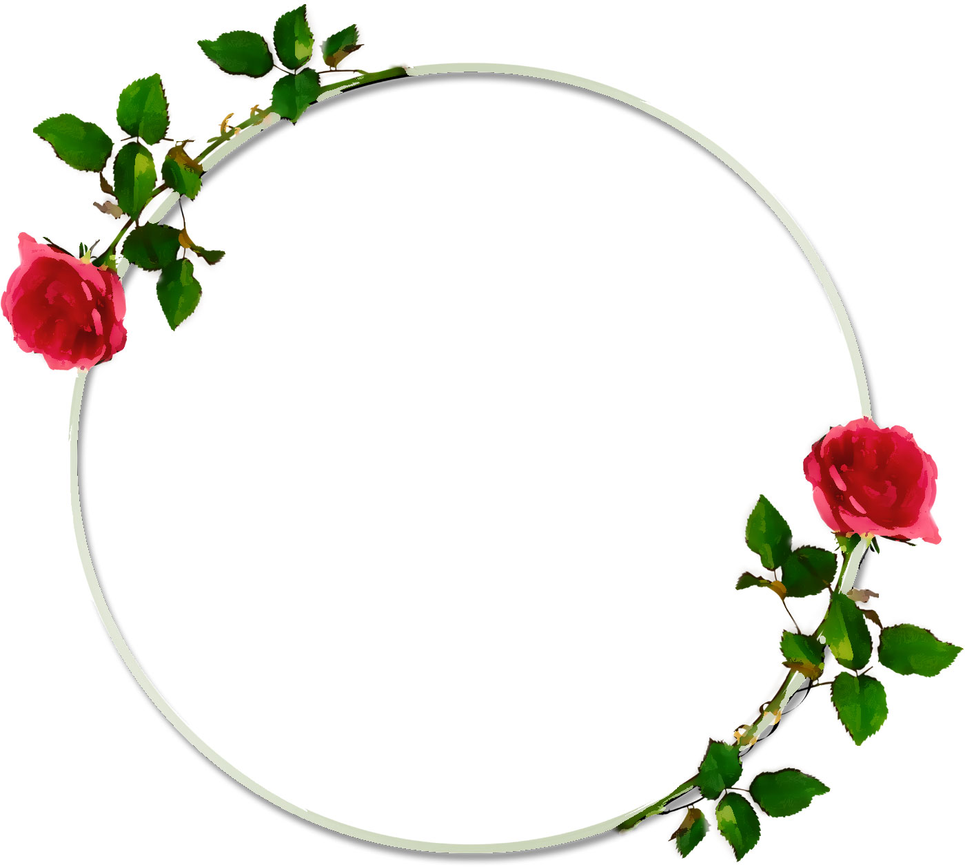花のイラスト フリー素材 フレーム枠no 74 赤バラ二輪