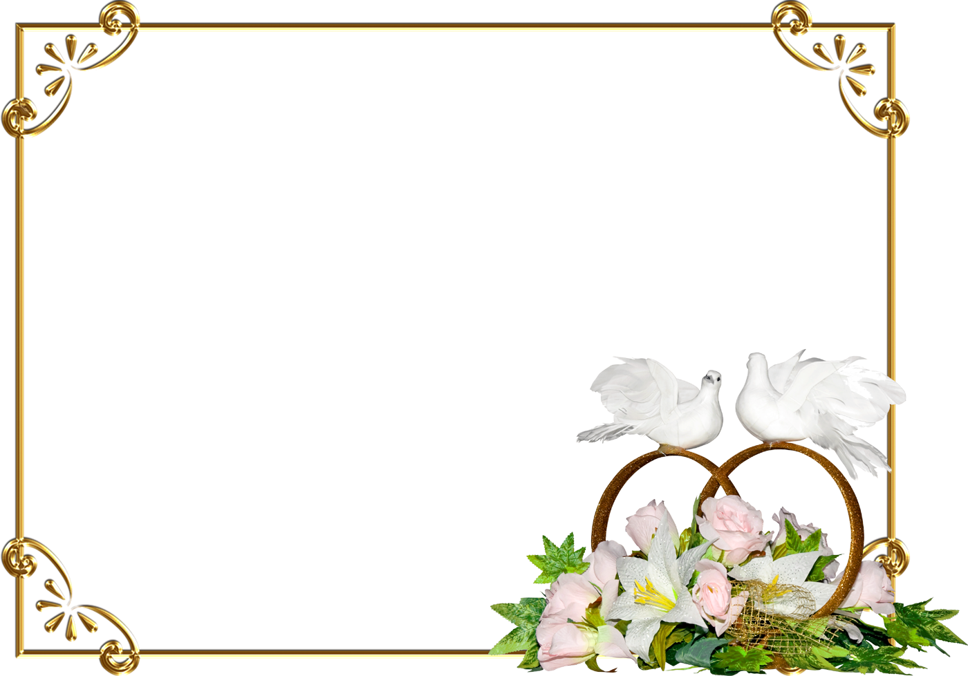 花や葉の写真 画像 フリー素材 フレーム枠no 1063 バラ ユリ 白い鳥