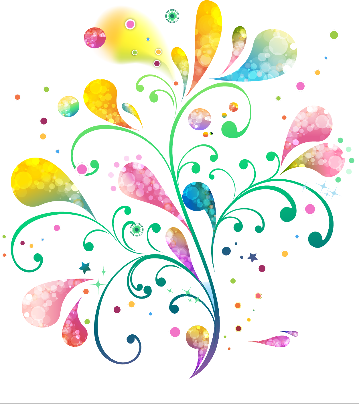 フルカラー カラフルな花のイラスト フリー素材 No 426 虹色グラデーション