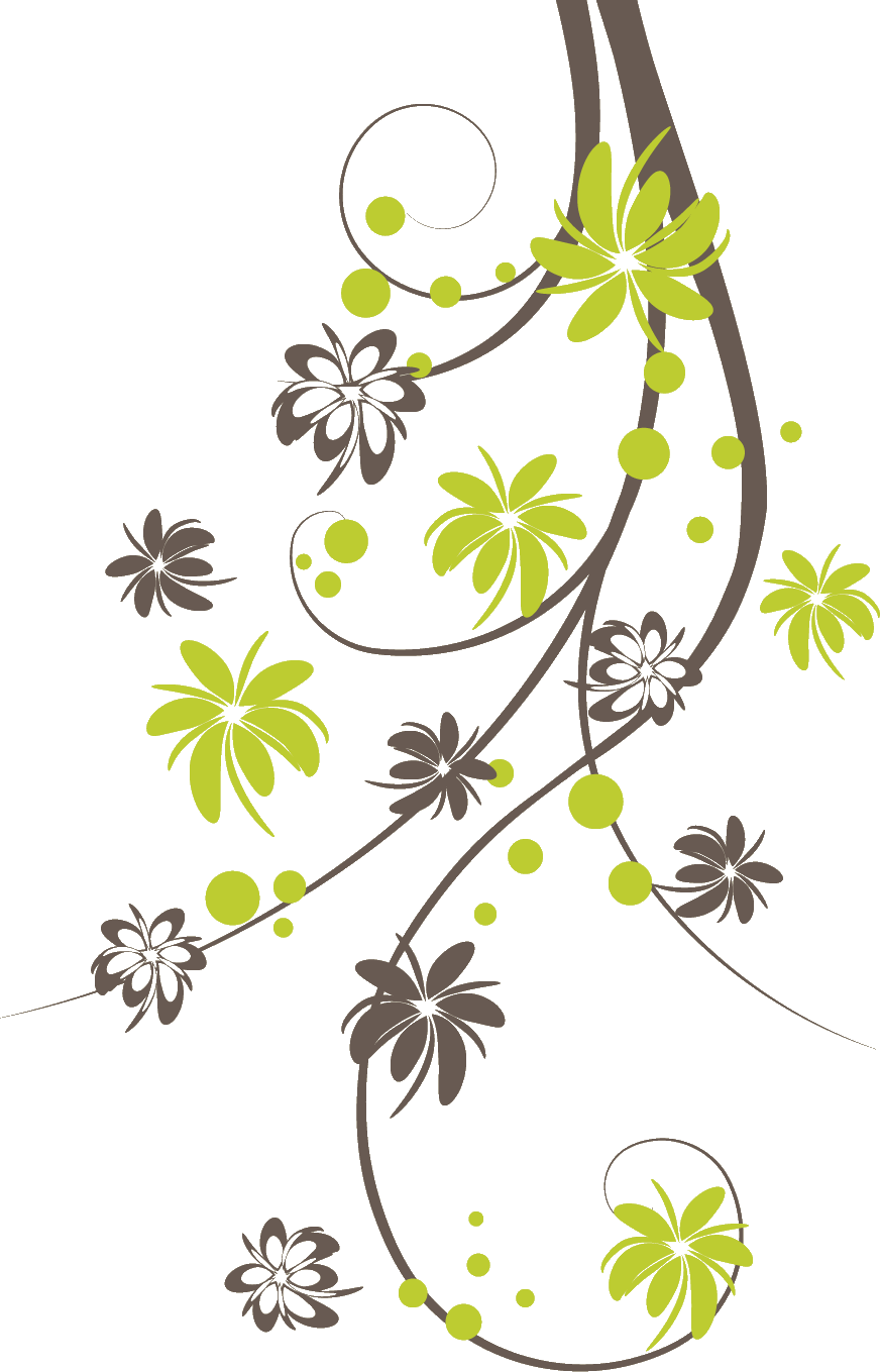 緑色の花のイラスト フリー素材 No 104 黒 黄緑