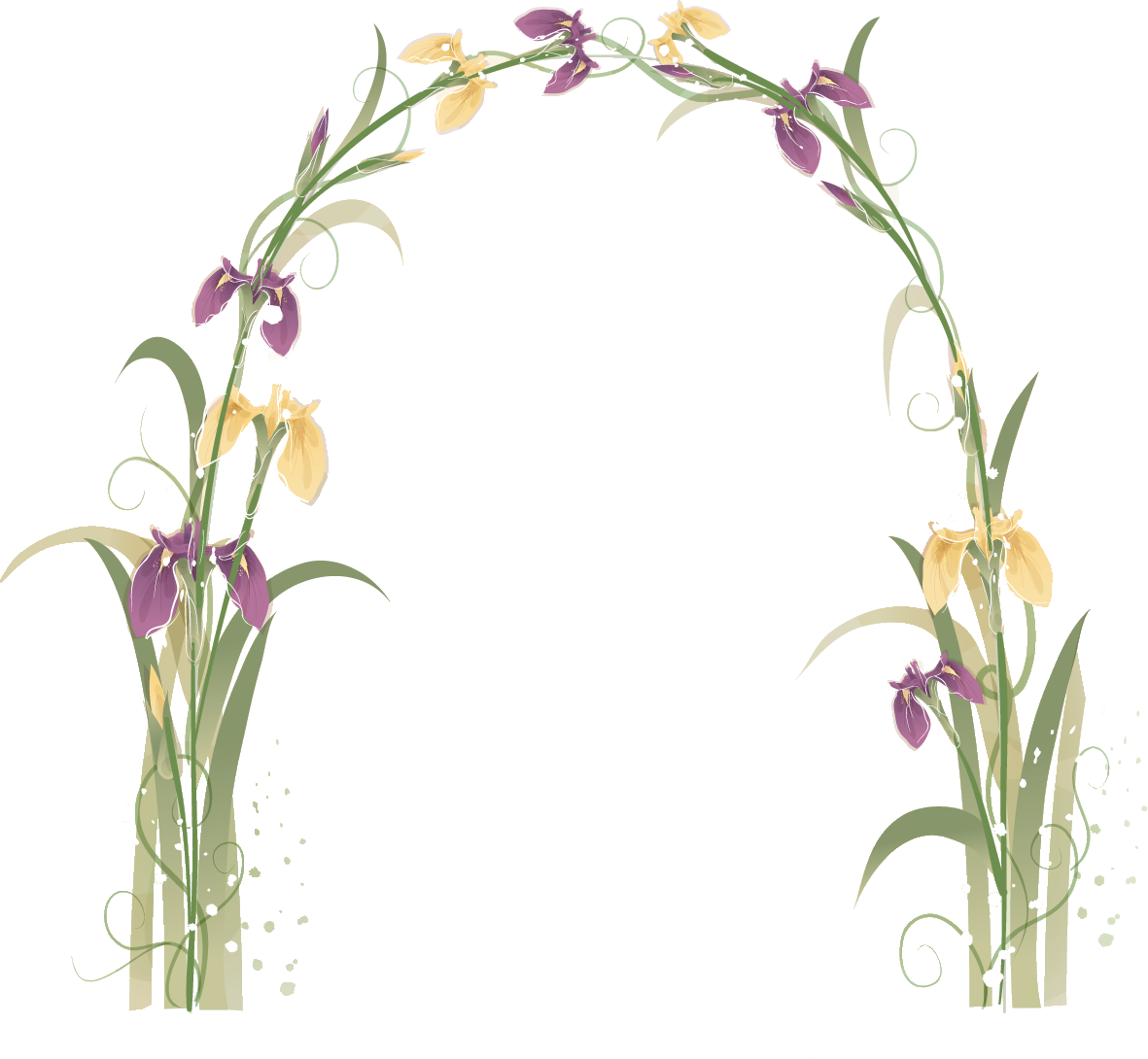花のイラスト フリー素材 フレーム枠no 459 草花の門