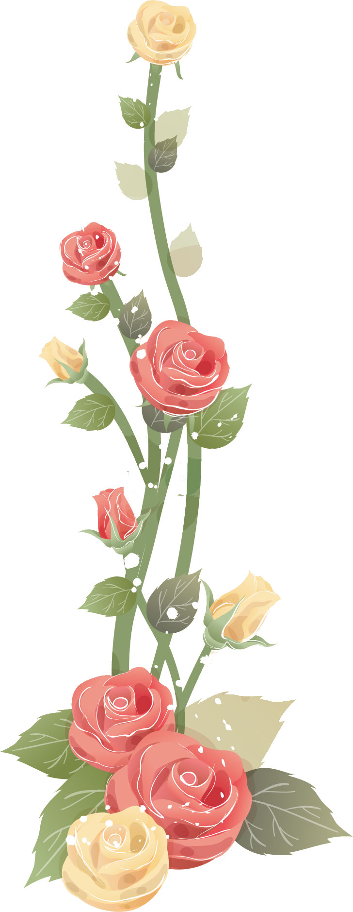 薔薇のイラスト見本-茎の長いバラ