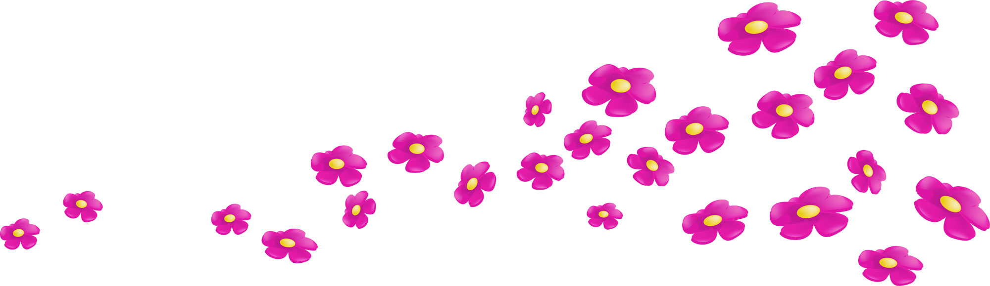 花のライン線イラスト-紫の花たくさん