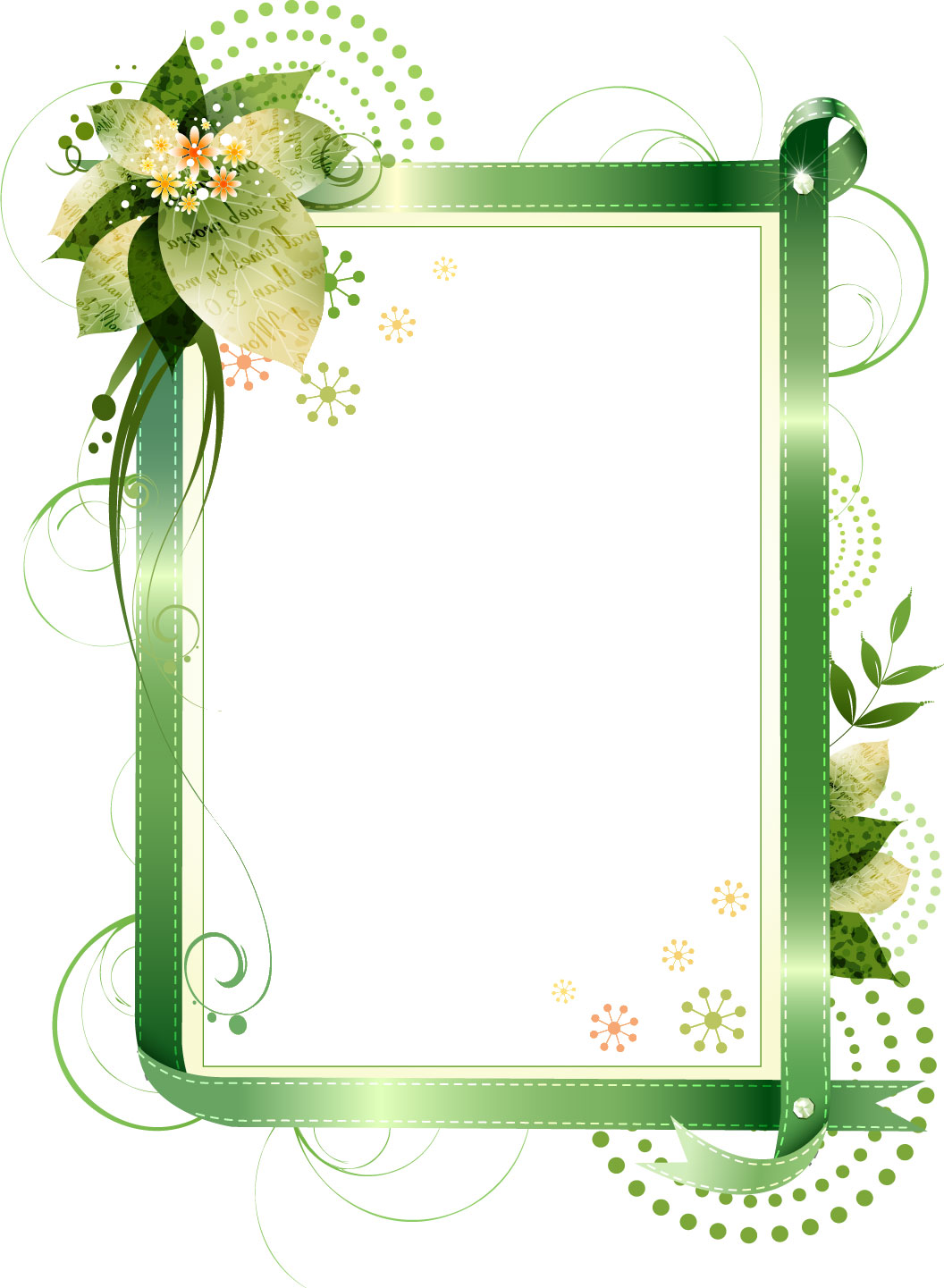 緑色の花のイラスト フリー素材 No 136 グリーンリボン