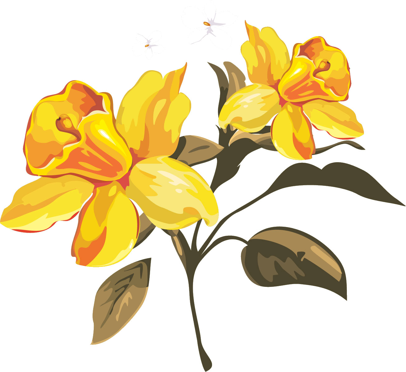 黄色い花のイラスト フリー素材 No 149 黄 枯葉