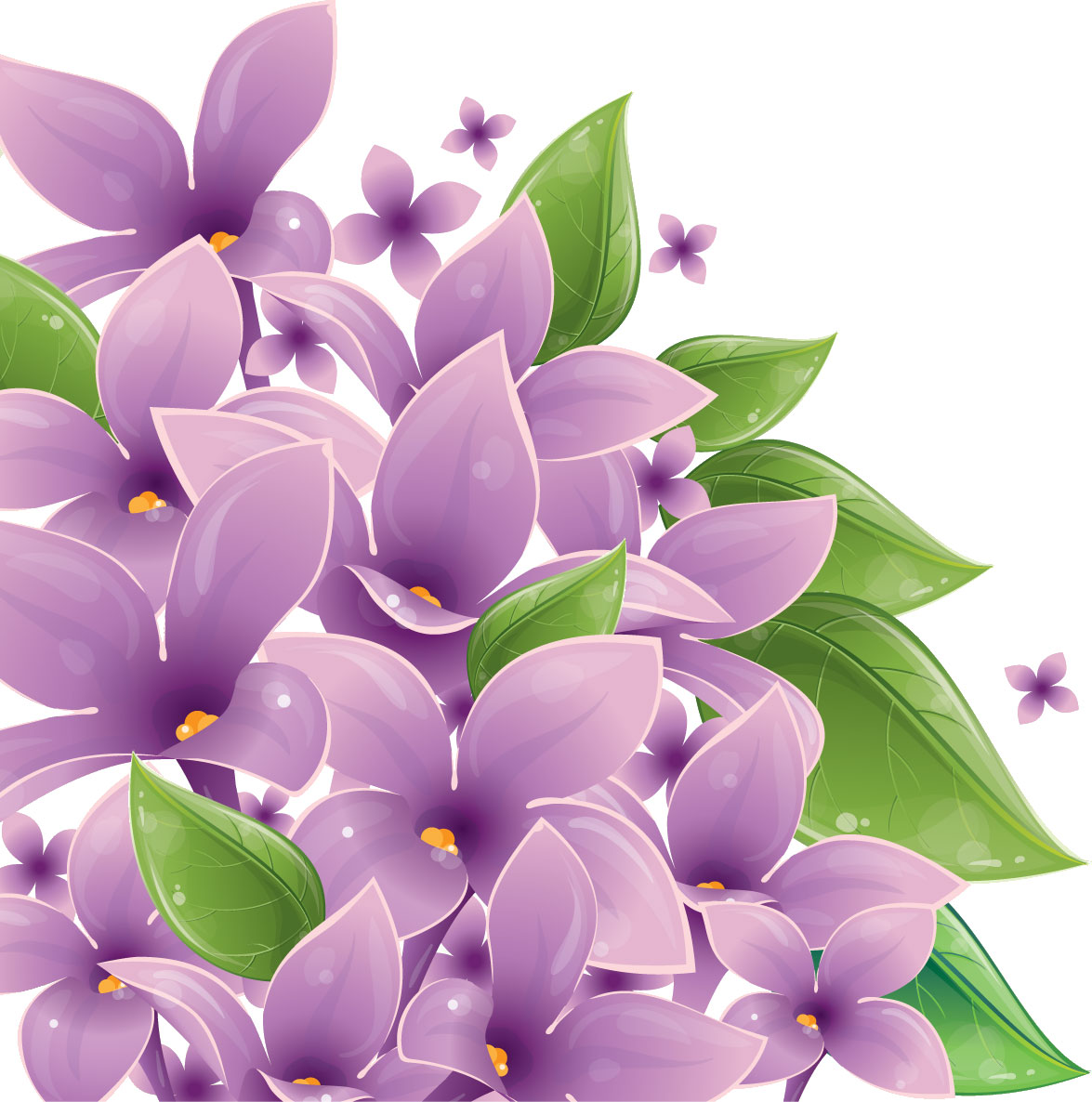 紫色の花のイラスト フリー素材 No 361 紫 葉
