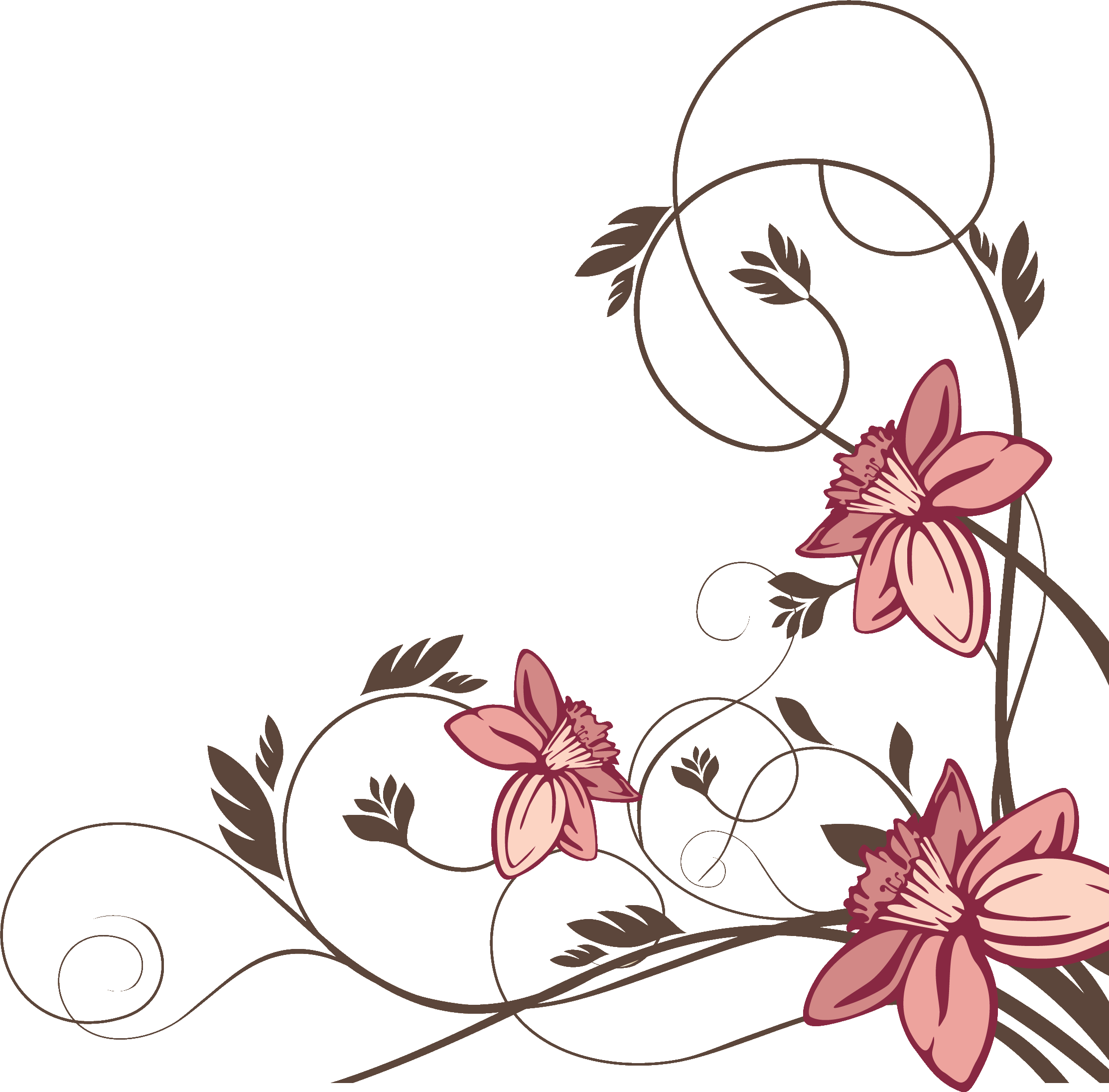リアルタッチな花のイラスト フリー素材 No 177 ピンク 水仙