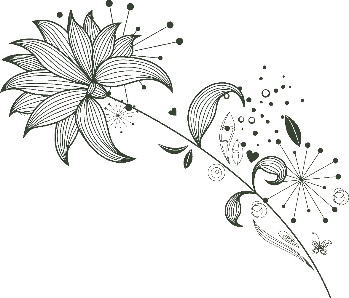白黒の花のイラスト-縦縞