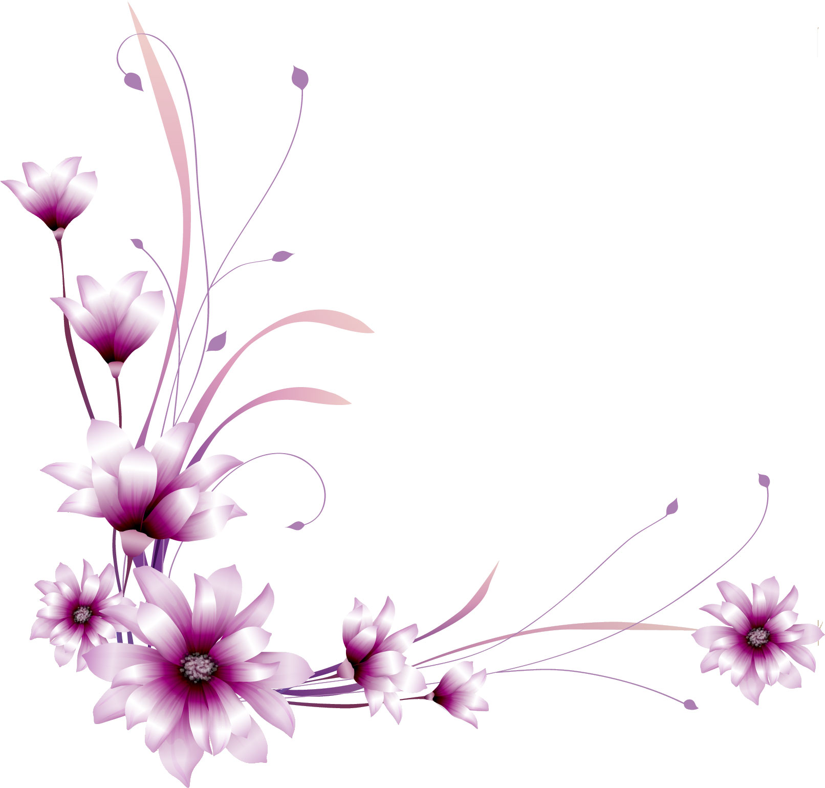 紫色の花のイラスト フリー素材 No 363 紫 光沢