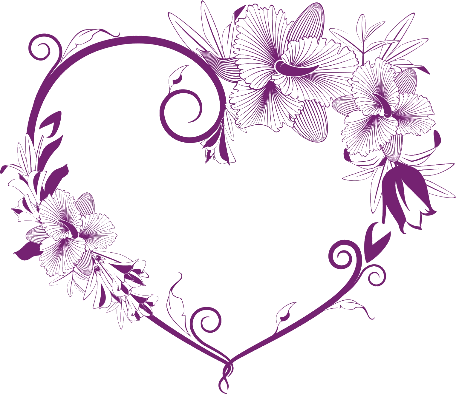 紫色の花のイラスト フリー素材 No 311 紫 縦縞 ハート型