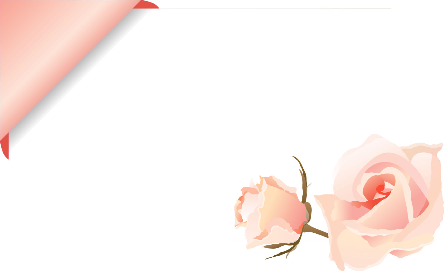 薔薇のイラスト見本-白いカード・ピンクバラ