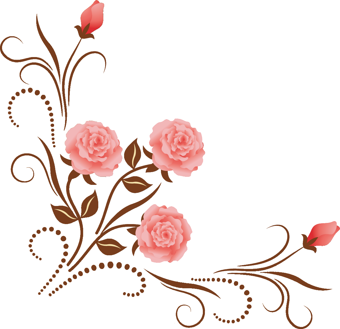 ポップでかわいい花のイラスト フリー素材 No 332 ピンクのバラ つぼみ