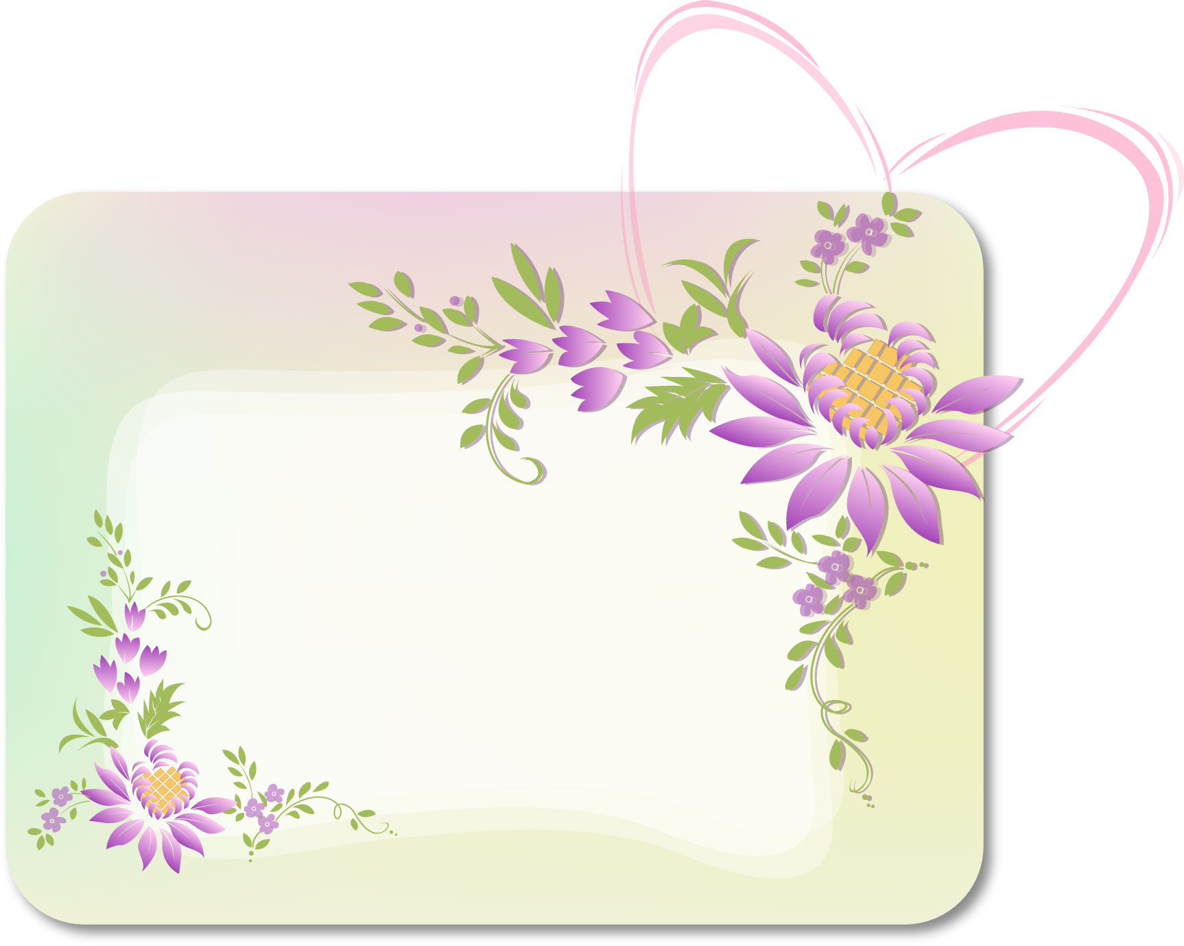花のイラスト フリー素材 フレーム枠no 386 紫 ハート カード