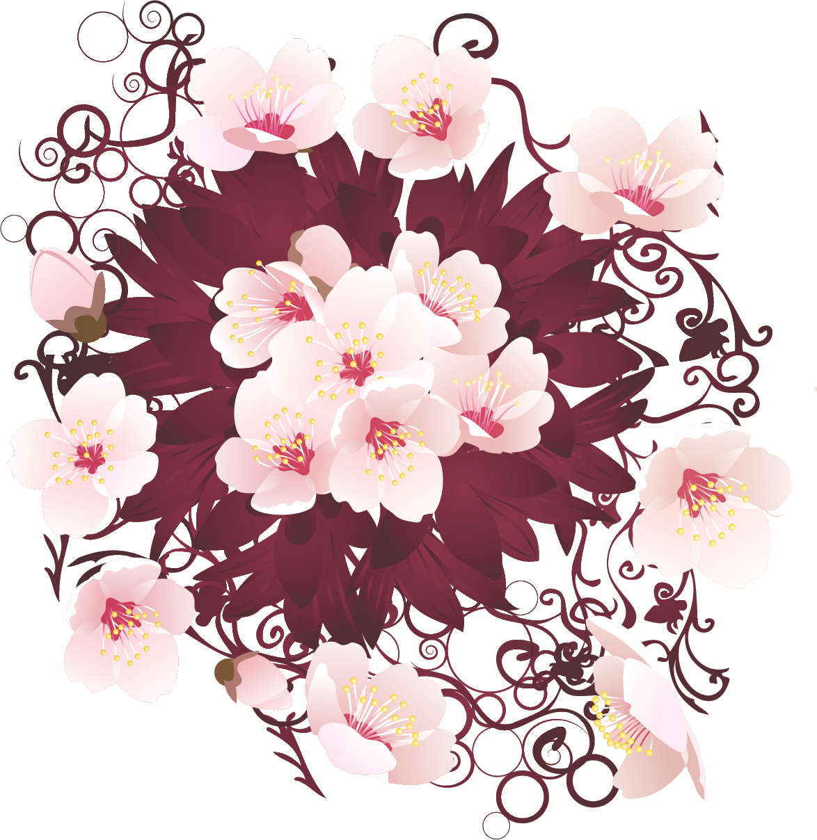 桜 さくら の画像 イラスト フリー素材 No 007 桜の束 ピンク