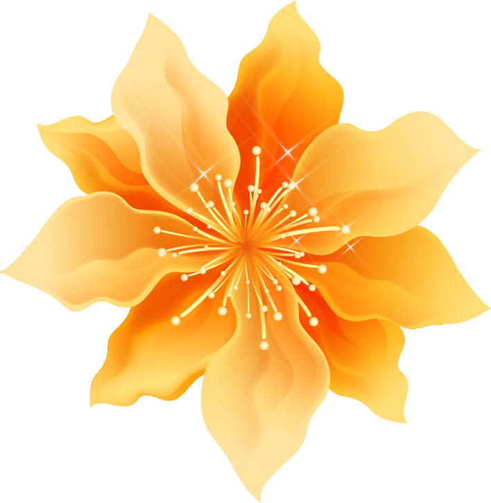オレンジ色の花のイラスト 無料のフリー素材集 百花繚乱