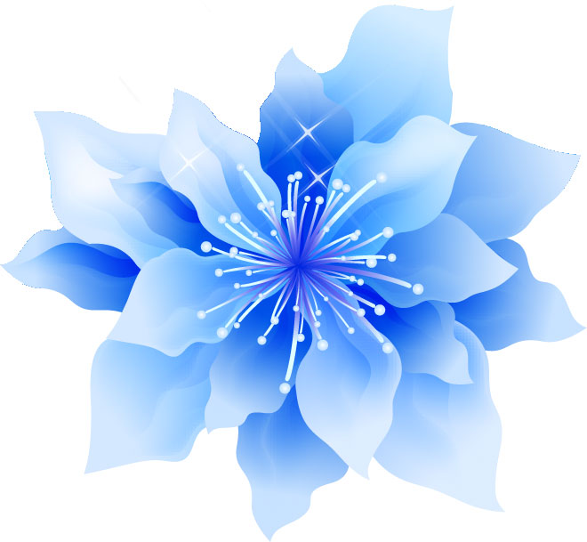 青い花のイラスト フリー素材 No 081 淡い水色