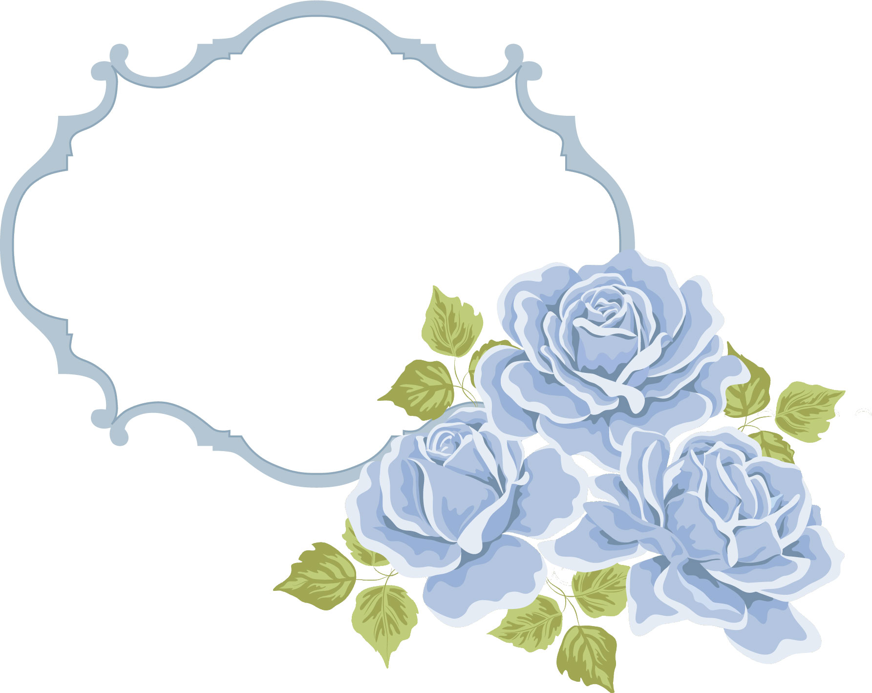 青い花のイラスト フリー素材 No 251 青いバラ三輪