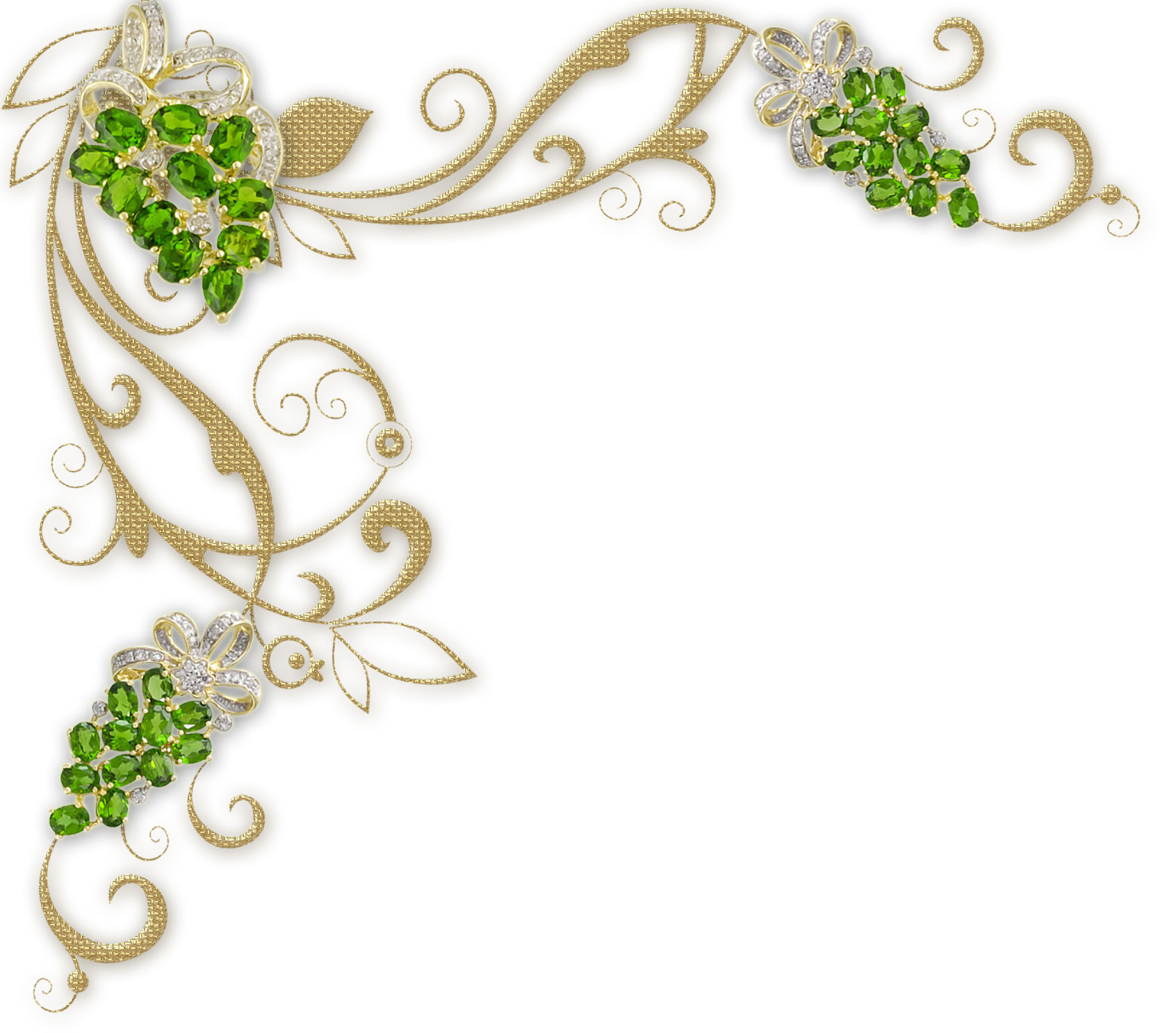 緑色の花のイラスト フリー素材 No 147 ゴージャス 宝石 緑