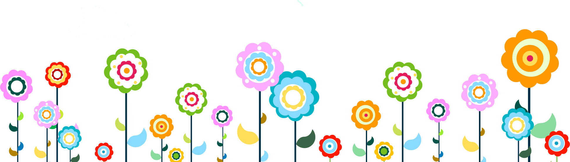 可愛い花のイラスト-カラフルフラワー