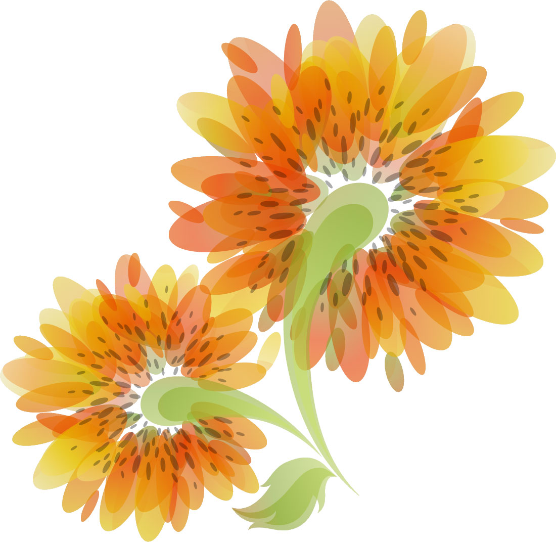オレンジ色の花のイラスト 無料のフリー素材集 百花繚乱