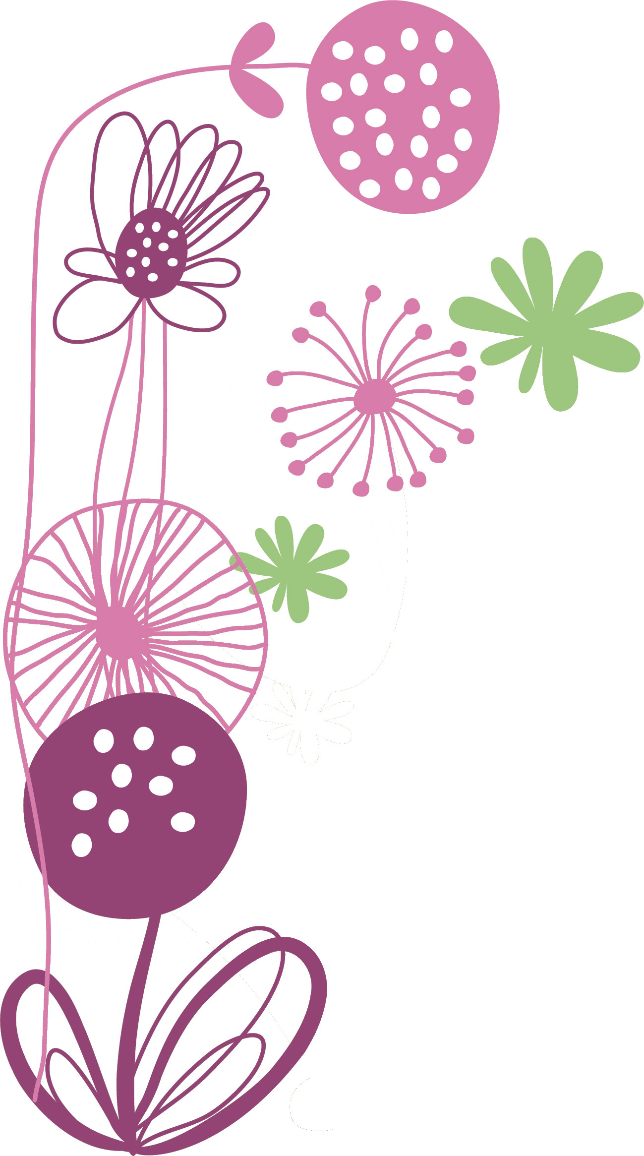 紫色の花のイラスト フリー素材 No 377 手書き風 線画