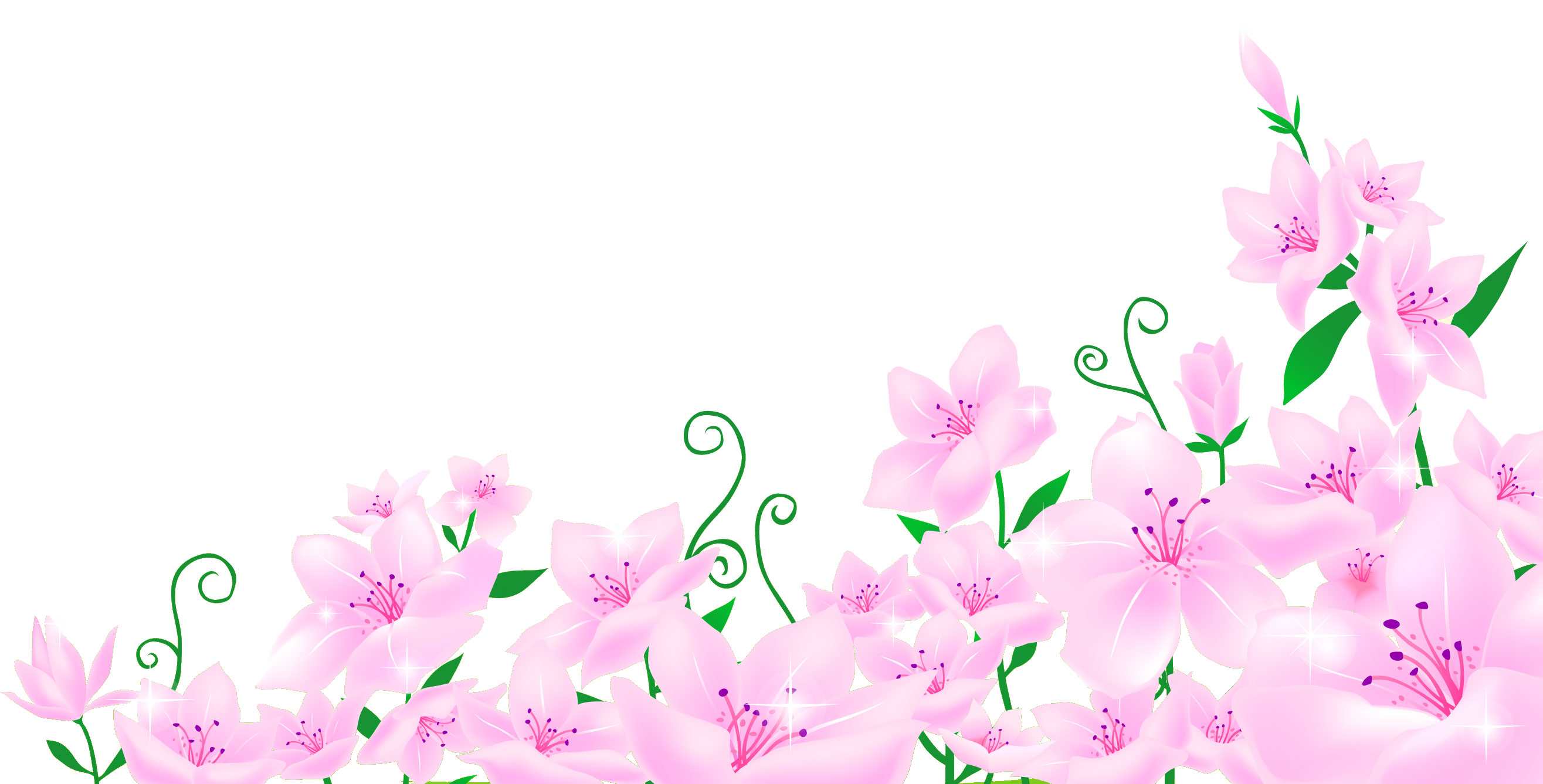 ピンクの花のイラスト フリー素材 No 149 ピンク たくさん 葉