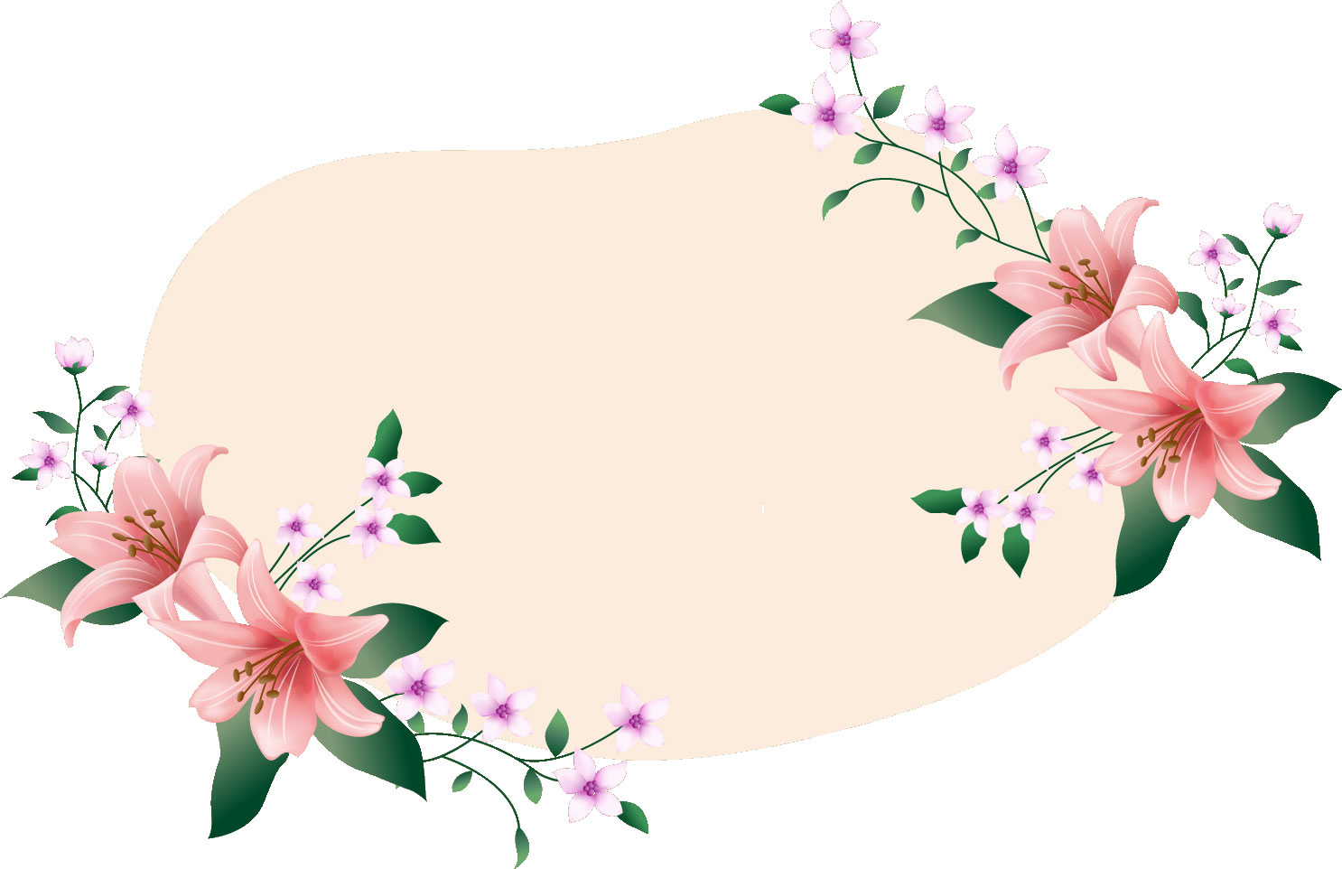花のイラスト フリー素材 フレーム枠no 545 ピンクのユリ