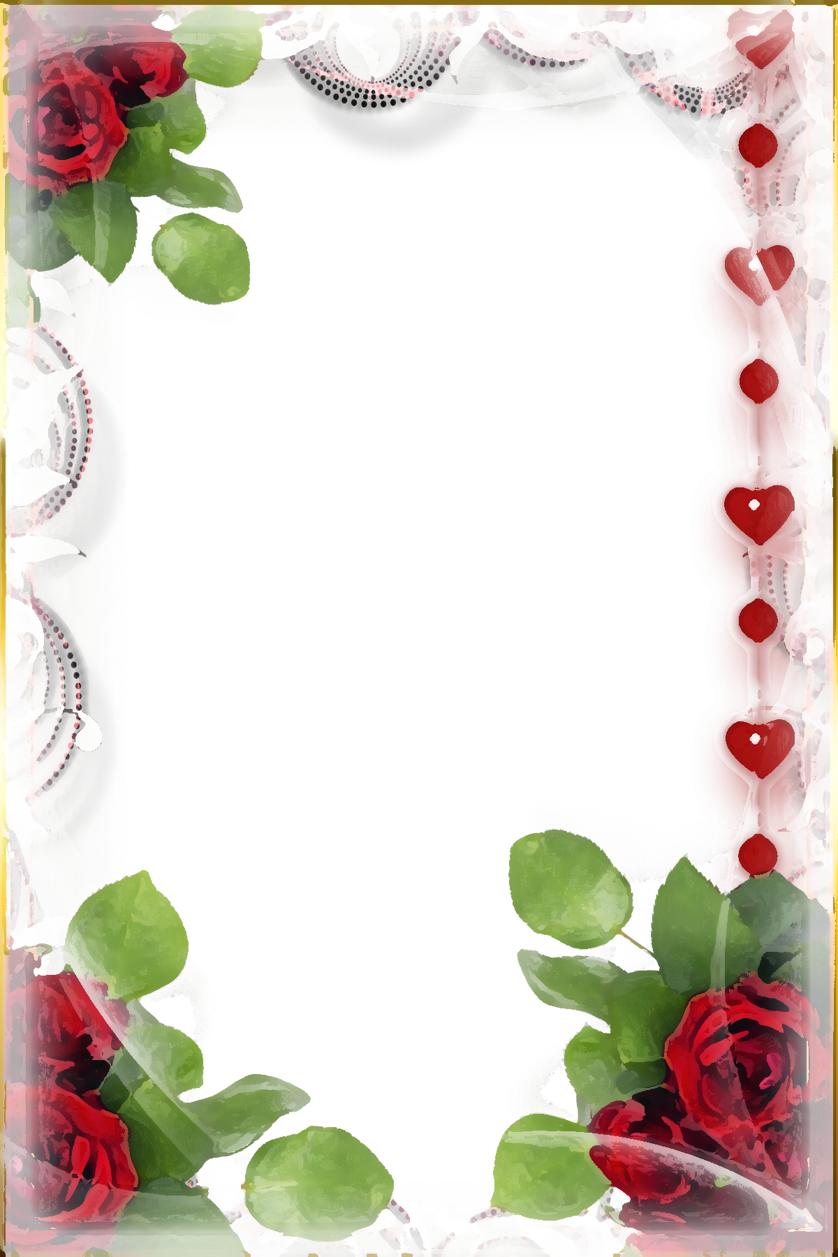 花のイラスト フリー素材 フレーム枠no 668 赤バラ ゴージャス