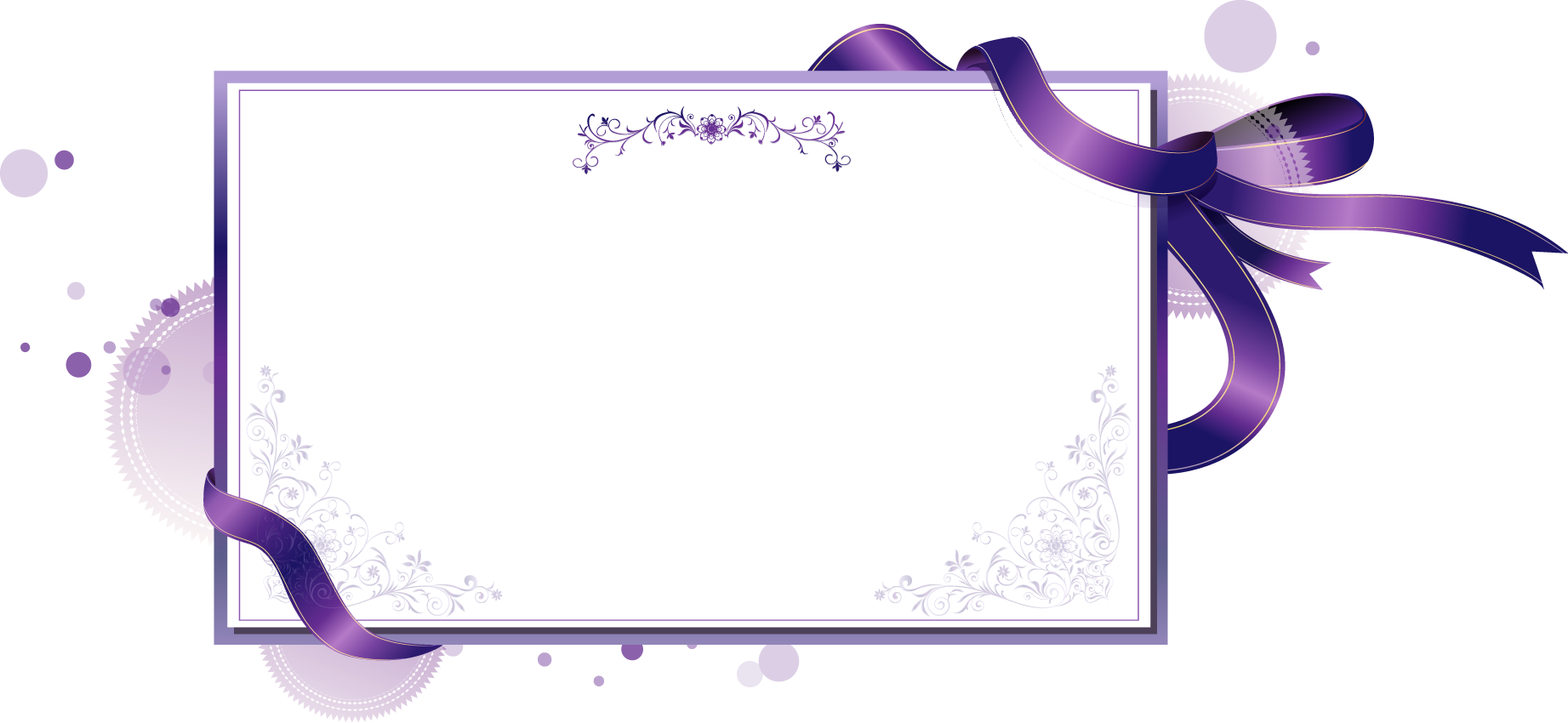 紫色の花のイラスト フリー素材 No 326 紫 リボン カード