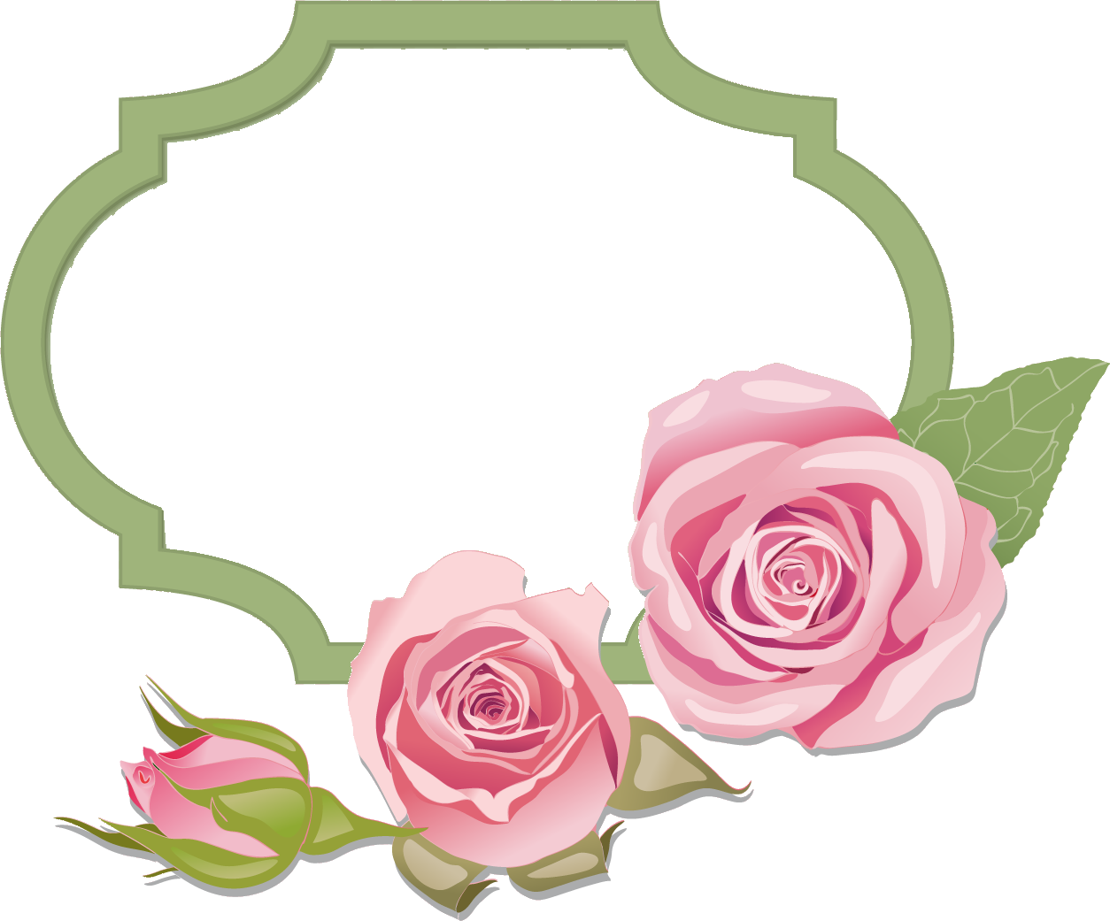 花のイラスト フリー素材 フレーム枠no 572 ピンクのバラ つぼみ