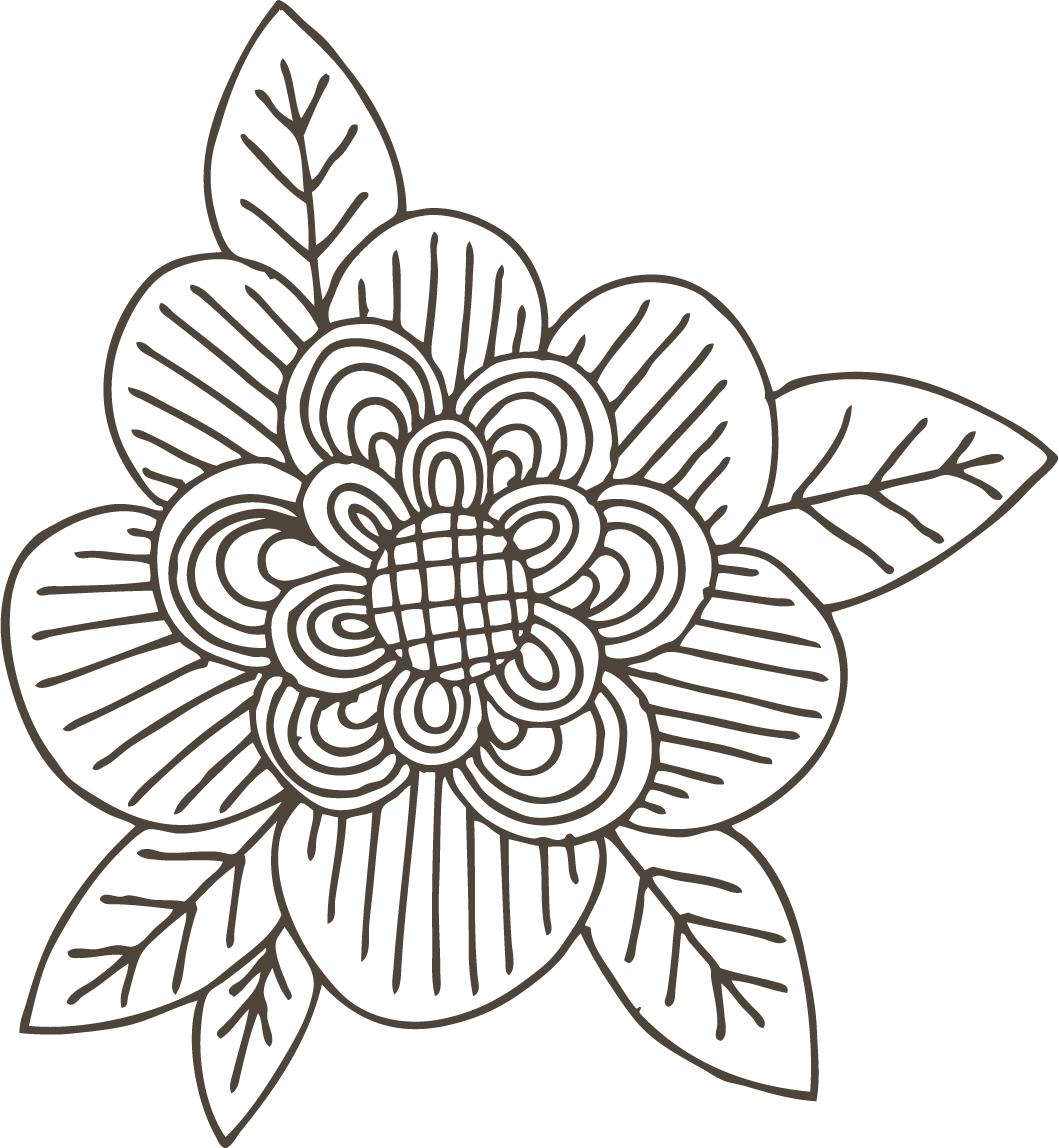 花のイラスト フリー素材 白黒 モノクロno 104 白黒 手書き風 葉