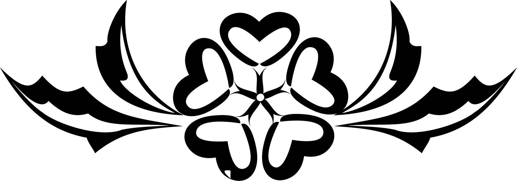花のイラスト フリー素材 白黒 モノクロno 352 白黒 葉 ハート