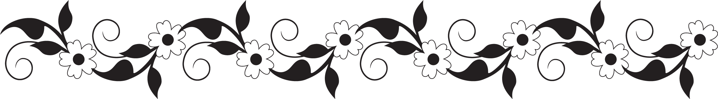 白黒 モノクロの花のイラスト フリー素材 ライン線 コーナー用no 842 白黒 葉 ボーダー