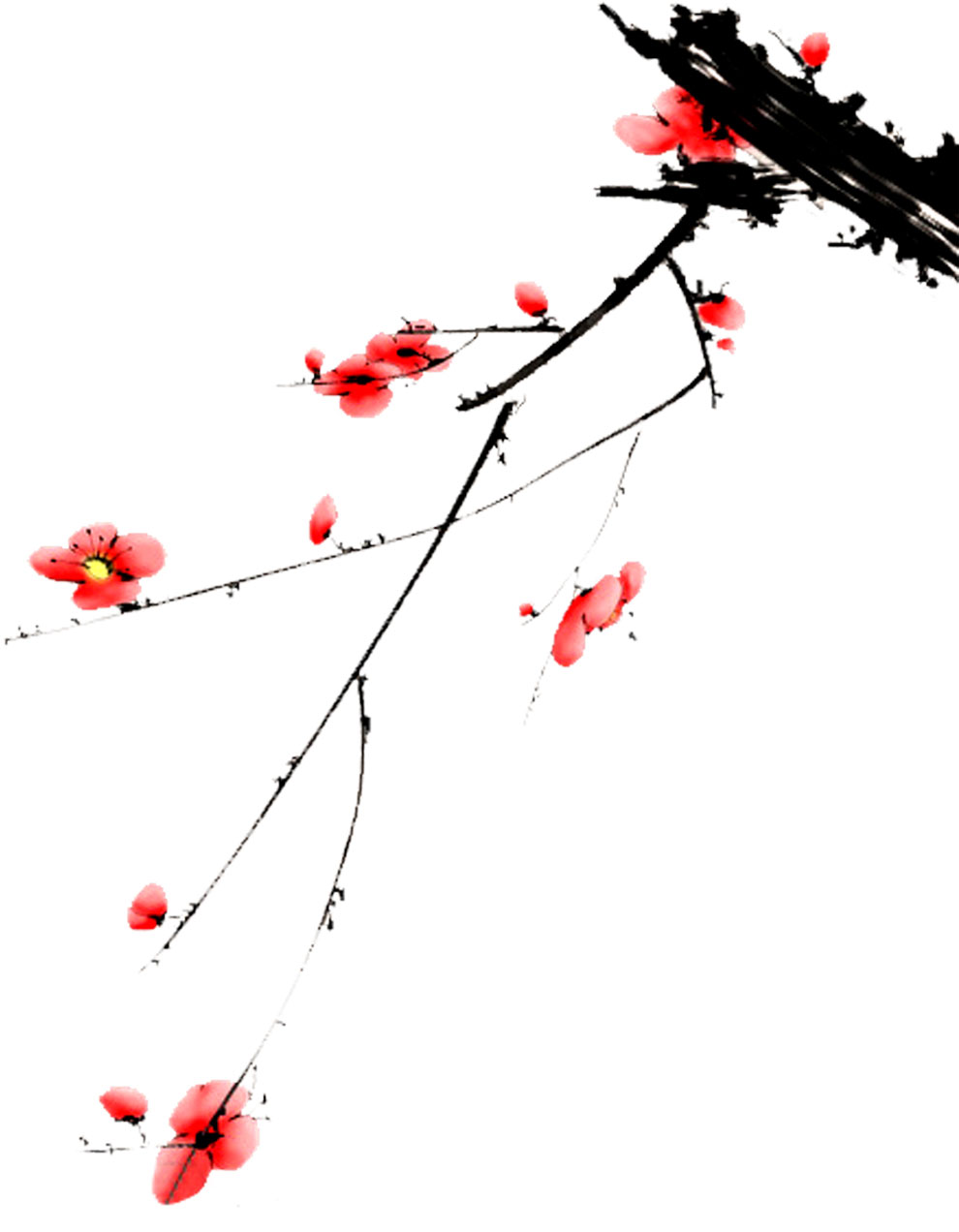うめ 梅 のイラスト 画像no 043 ウメの木 和風 手書き風 無料のフリー素材集 百花繚乱